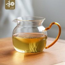 Tea cup and straw utensil fair cup small perfect cup mini Japanese style heat-resistant glass small olecranon divider small perfect cup - yellow