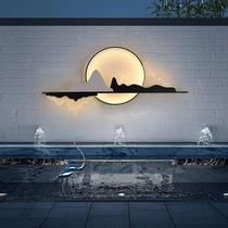 Water curtain wall flowing water wall landscape wall outdoor courtyard flowing water tank garden fish pond stainless steel stacked water waterfall outlet