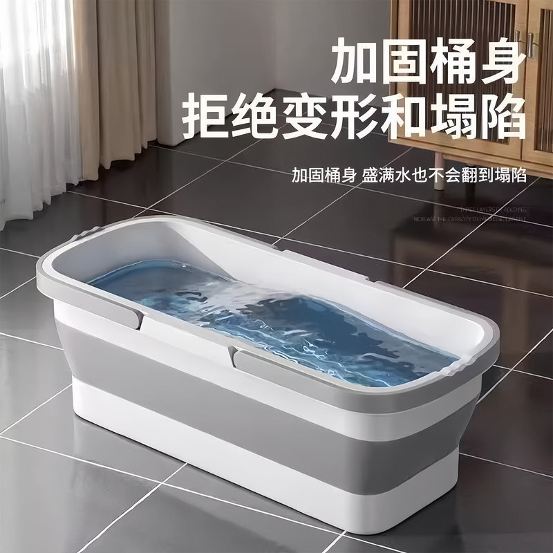 Mop Bucket with Wheels, Foldable Plastic Mop Bucket, Rectangular Water Storage Mop Basin, Large Capacity Water Bucket-5