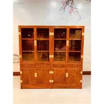 Gambian hedgehog rosewood plain bookcase two-piece set of classical solid wood furniture study office hall furnishings