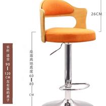 New new Chinese style log back bar chair linen home bar chair lift chair rotating front desk chair bar stool high