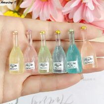 3Pcs Dollhouse Miniature Luminous Wine Bottle Model