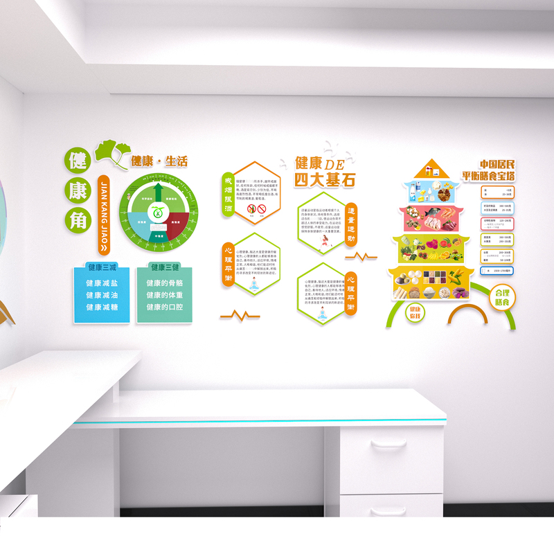 Health Corner Cultural Wall, Healthy Canteen Decorative Wall, Weight Management Bmi Wheel, Three-Point Deduction Hospital Community Cultural Wall Health Corner Cultural Wall, Healthy Canteen Decorative Wall, Weight Management Bmi Wheel, Three-Point Deduction Hospital Community Cultural Wall