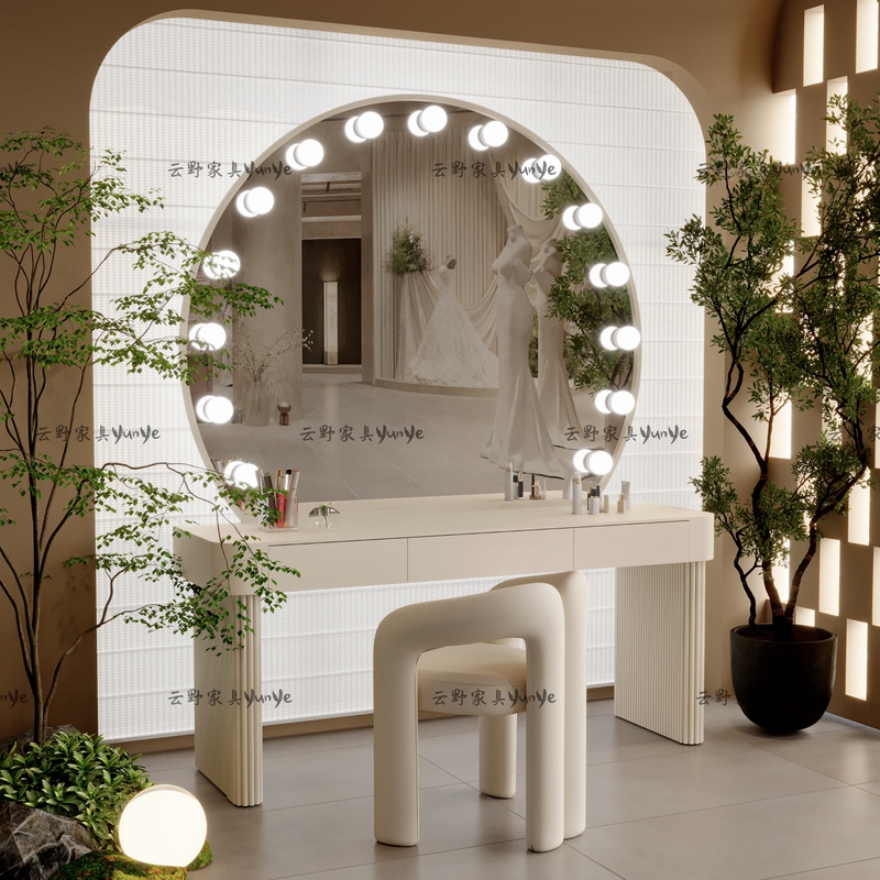 Extra-Large Photo Studio Makeup Table with Lights, Wedding Dress Shop, Beauty Salon, Professional Makeup Artist's Special Makeup Studio Dressing Table