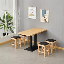 Commercial solid wood snack bar fast food dining table Han chairs restaurant shop front restaurant hall special tables and chairs PKP combination