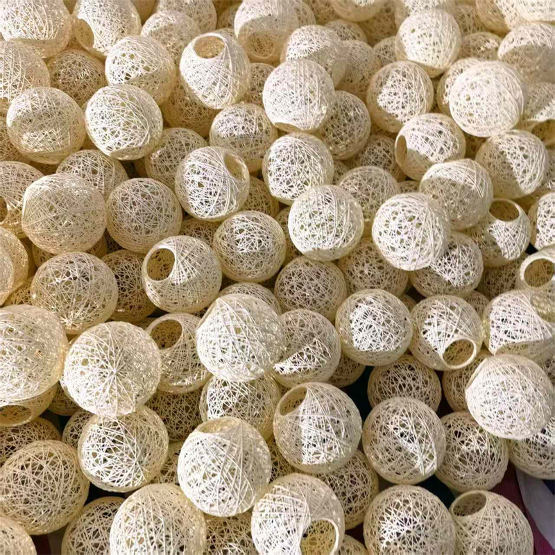 Lampshade Shell Hand-Woven Creative Table Lamp Chandelier Ball Lampshade Upper and Lower Opening Farmhouse Rattan Lampshade