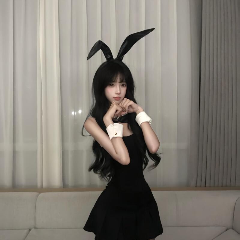 Miss Rabbit Sexy Hot Girl Off-Shoulder Pleated Skirt Cosplay Set Atmosphere-Setting Photo Props for Women