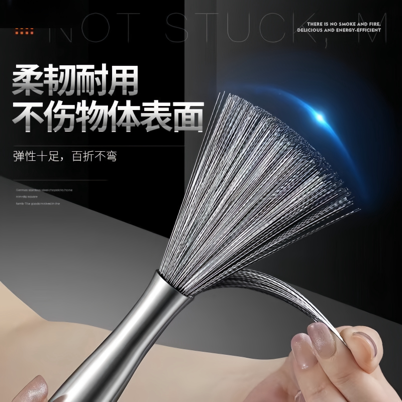 不锈钢锅刷家用洗锅神器厨房食堂厨具专用清洁刷钢丝长柄洗碗刷子