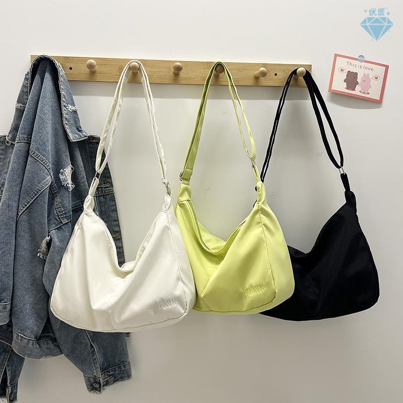 Canvas Bag for Women 2025 Summer Simple and Fashionable Shoulder Bag Lightweight Large Capacity Commuter Crossbody Tote