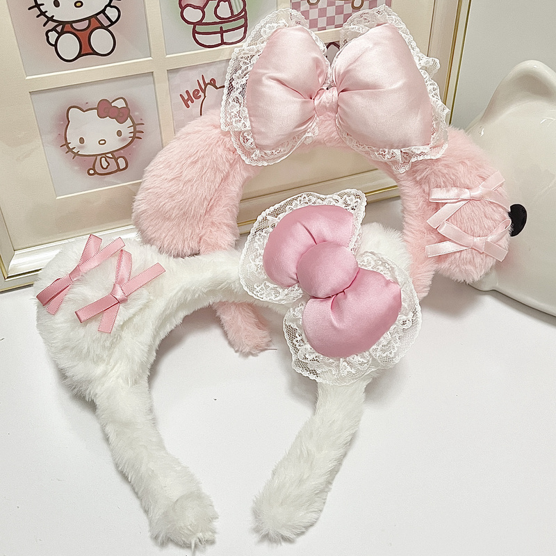 Sanrio Officially Licensed Cute Cartoon My Melody Headband, Plush Hair Accessory for Washing Face and Taking Photos