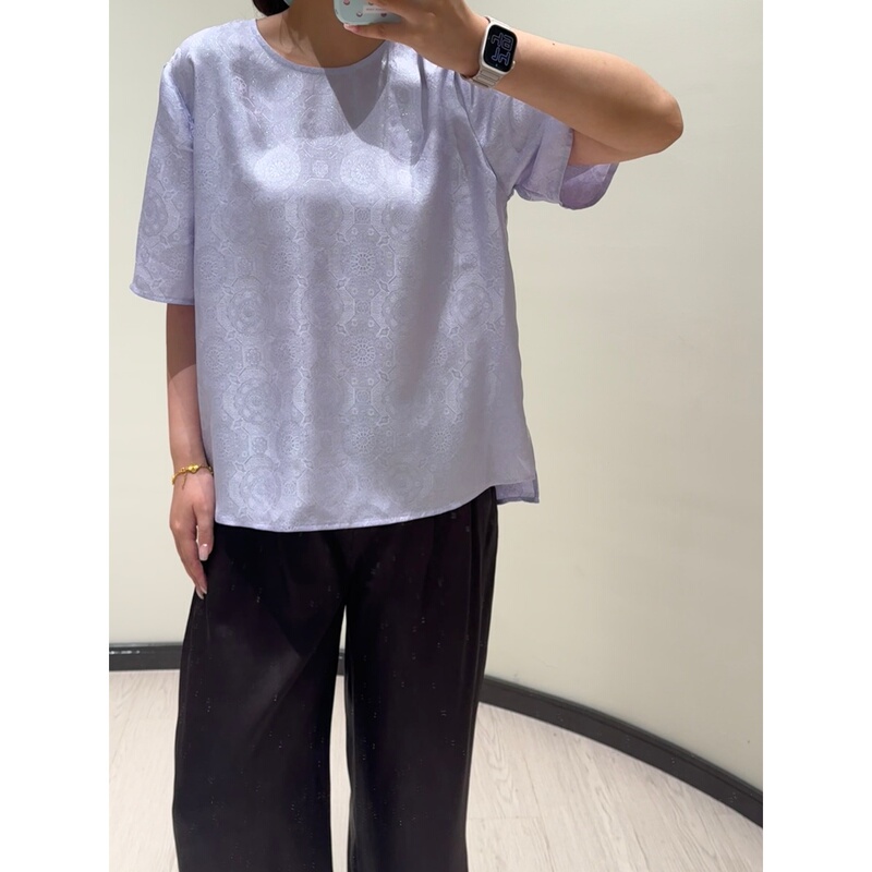 Xunran Shangjiu Kui Wanzi Dragon Brocade Floral Shimmering Silk New Chinese Style Round Neck Short Sleeve 19 Momme Xunran Shangjiu Kui Wanzi Dragon Brocade Floral Shimmering Silk New Chinese Style Round Neck Short Sleeve 19 Momme