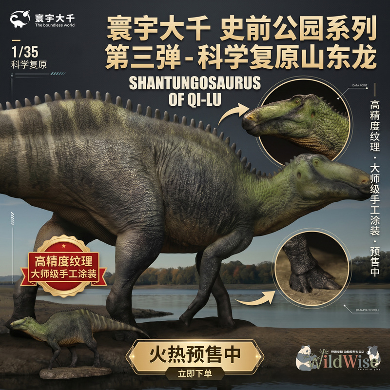 【Huan Yu Da Qian - Shandong Long】Alpaca-Produced Jurassic Prehistoric Animal Dinosaur Figurine Model Toy 【Huan Yu Da Qian - Shandong Long】Alpaca-Produced Jurassic Prehistoric Animal Dinosaur Figurine Model Toy