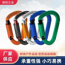 Outdoor rock climbing D-type automatic main lock quick-hang carabiner hammock hook aluminum alloy main lock blue shell A7001TN