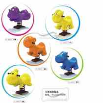 Childrens kindergarten plastic spring rocking horse community park outdoor large rocking toy Trojan horse