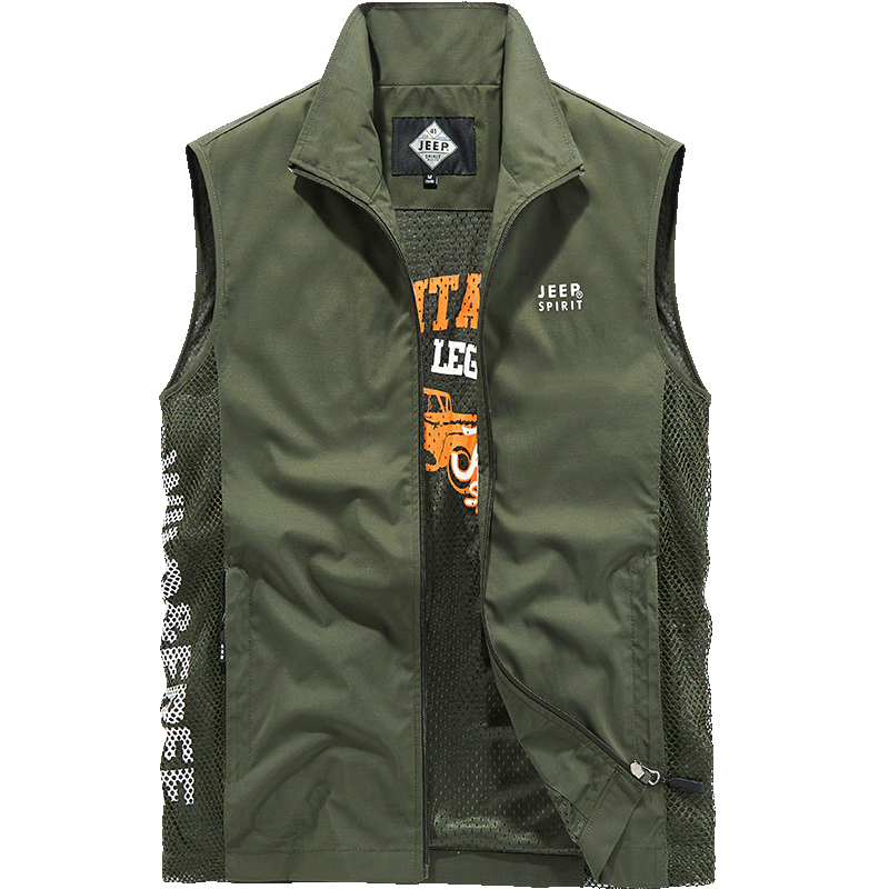 
JEEP Jeep Men's Outdoor Casual Vest 2025 New Breathable Hollow Mesh Photography Vest Fishing Horse Clip