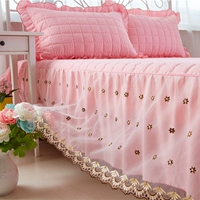 Giường khăn trải giường vải lanh thành viên váy bông áo khoác giường 2.0m 1,8 m dày ren trượt Continental chúa - Váy Petti ga giường có viền