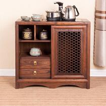Tea cabinet elm integrated solid wood living room household storage rack tea table storage side table sideboard new Chinese tea table