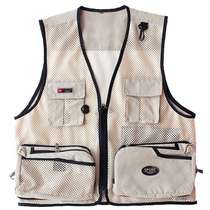 Spring and summer outdoor workwear multi-pocket mesh photography vest fishing vest mens and womens vest