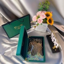 Emerald solid wood high-end gift box wild ginseng nourishing and health-preserving wine gift gift Changbai Mountain ginseng excellent forest ginseng