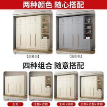 Wooden solid back wardrobe UQQ thickened plate double door home bedroom cream style wardrobe large rental house home