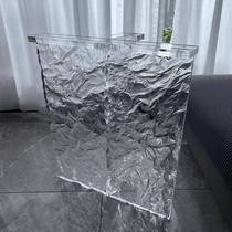 Iceberg pattern acrylic table legs customized open frame coffee table TV ZMR video cabinet leg support foot plate dining table rock through table