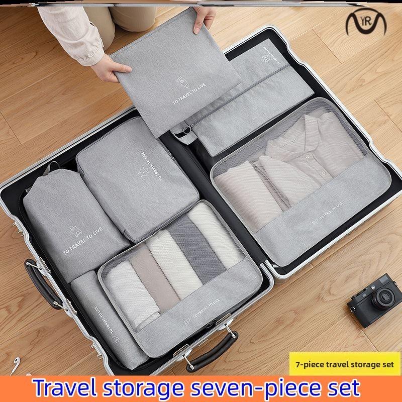 7Pcs Compression Packing Cubes Travel Luggage Organizer Bags