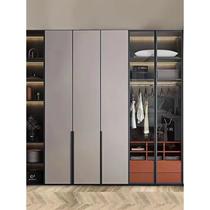 Wine cabinet sideboard door light luxury minimalist tempered glass swing door extremely narrow aluminum frame custom invisible handle