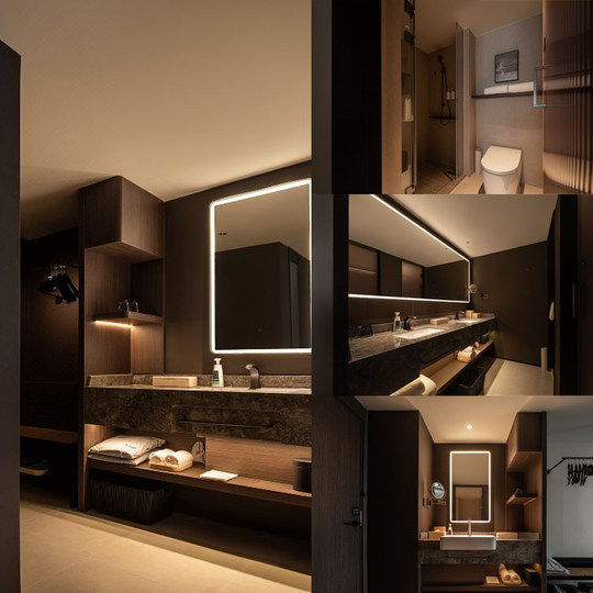 亚朵4.0酒店家具标间全套安装设计圆几床屏原木中式工厂直销简约