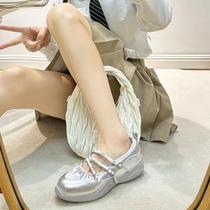 Factory spot Dong Jies same Galaxy ballet shoes sports Mary Jane shoes for women 2024 bow soft sole shoes