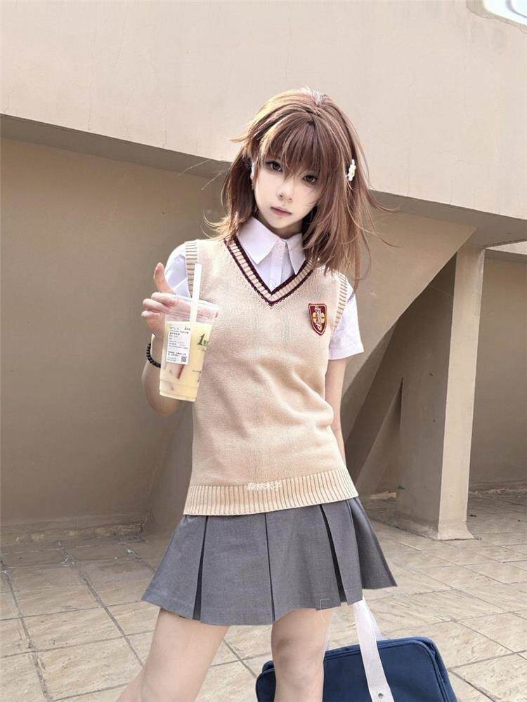 furry福瑞/兽装 现货制服.jk马甲科学cos电磁炮御坂美琴全套百搭jk校供感黑子常盘