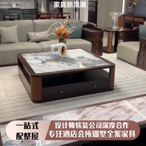 New Chinese style creative classical ebony wood sofa coffee table TV cabinet combination furniture living room reception room villa customization