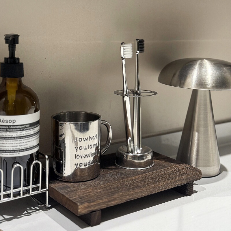 Washbasin Storage Rack Stainless Steel Toothbrush Holder Tooth Cup Draining Basket Storage Rack Solid Wood Toothbrush Holder Bathroom Washbasin Storage Rack Stainless Steel Toothbrush Holder Tooth Cup Draining Basket Storage Rack Solid Wood Toothbrush Holder Bathroom
