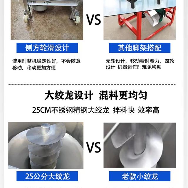 Stainless steel feed mixer pellet mixer mixer mixing small household medicine beef, sheep, pig W breeding farm mixing