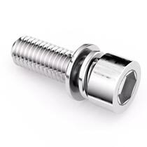 304 stainless steel smooth cylindrical head hexagonal three-combination screw flat spring washer bolt M2 5M4M5-M8