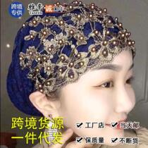 Spring and summer new hats womens baotou hats casual beaded lace hats mothers hats to cover hair and pullovers