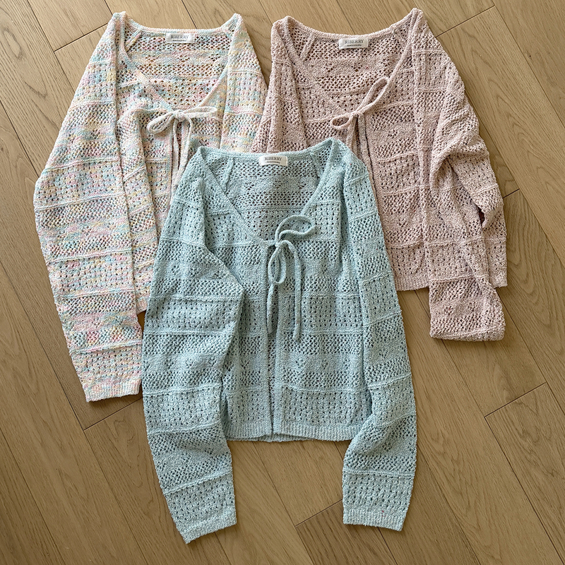 *Processing: Raglan Sleeves, Linen Blend, Special-Shaped Yarn, Hollow-Out, Tie-String, Knitted Cardigan *Processing: Raglan Sleeves, Linen Blend, Special-Shaped Yarn, Hollow-Out, Tie-String, Knitted Cardigan