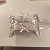 Ins style girly heart bow tissue set high-looking girls dormitory home desktop tissue storage paper box