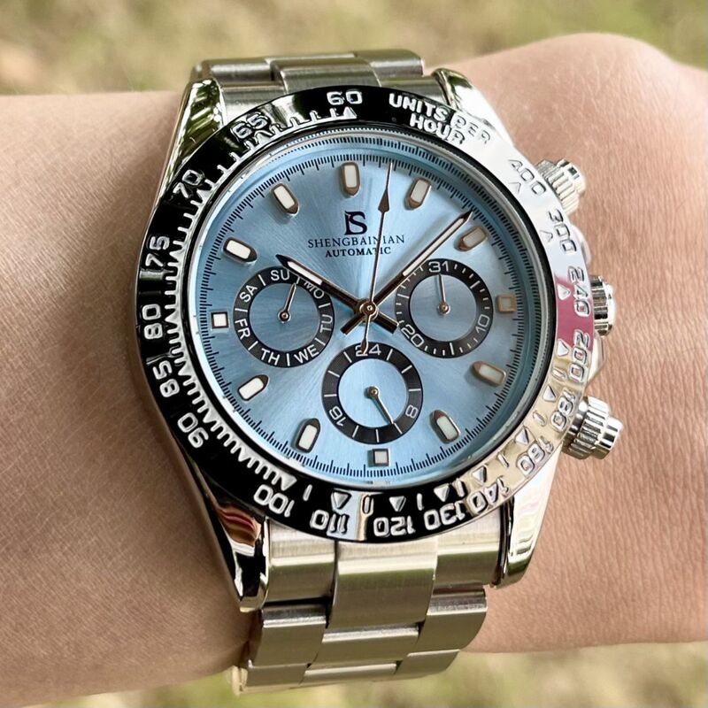 【Binglandi】Official Genuine Men's Watch, Men's Mechanical Watch, Fully Automatic Three-Eye Casual Brand-Name Diving Watch