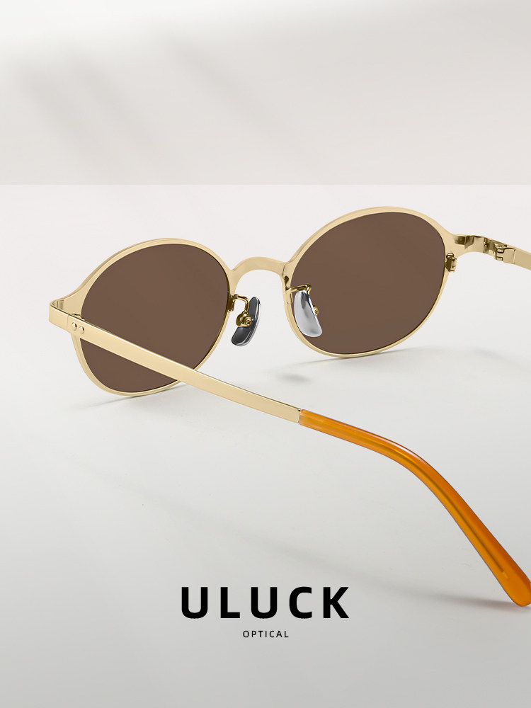 2025 New Light Luxury Old Money Style Sunglasses for Women, High-End Retro Small Round Frame Uv Protection Sunglasses Core