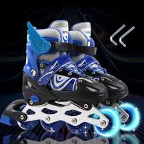 Skating shoes adjustable walking four-wheel roller skates for children and girls beginner roller skating wear-resistant student speed skating popular skates