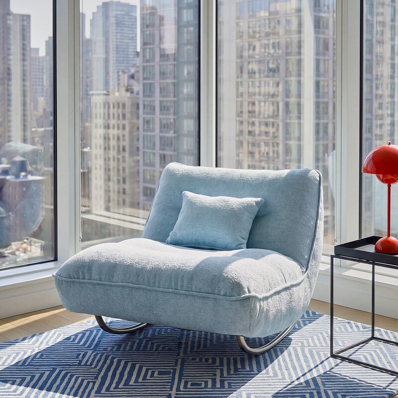 Trendy Sofa Rocking Chair, Lazy Rocking Chair for Home Use, Balcony Leisure Single Chair, Living Room Light Luxury Stress-Relief Comfortable Reclining Chair Trendy Sofa Rocking Chair, Lazy Rocking Chair for Home Use, Balcony Leisure Single Chair, Living Room Light Luxury Stress-Relief Comfortable Reclining Chair