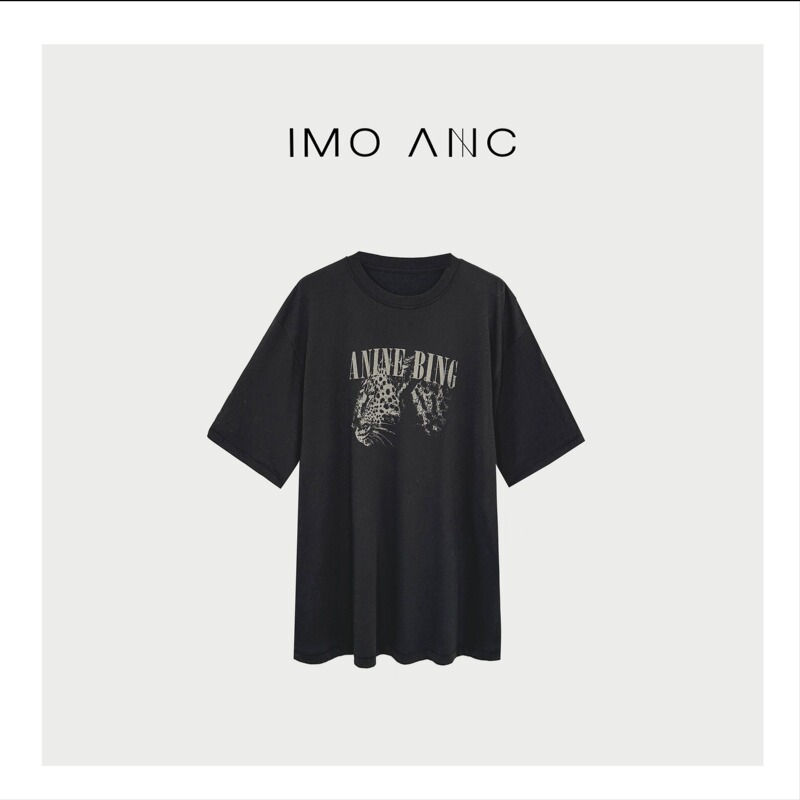 Im so Fancy American Retro Loose Leopard Print T-Shirt Sq2489 Im so Fancy American Retro Loose Leopard Print T-Shirt Sq2489