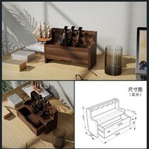 Pipe Rack Display Rack Pipe Holder Black Base Solid Wood Storage Accessory Seat Pipe Walnut Bracket*