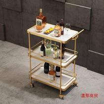 Nordic dining cart mobile trolley light luxury hotel drink cart trolley style home restaurant storage rack trolley