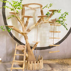 Cat Climbing Rack For Home Solid Wood Strong and Durable Large Cat Climbing Tree Cat Rack Accessories Complete Set of Non-Sticky Hair diy Cat Climbing Rack