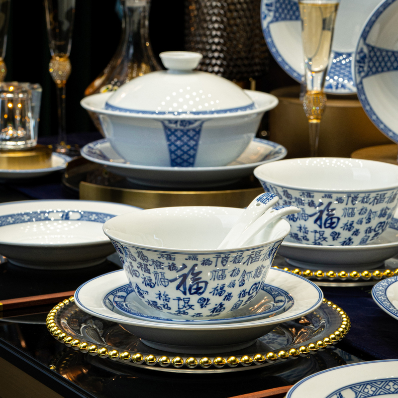 High-Temperature Ceramic Bowl and Plate Dinnerware Set for Home Use 2025 New Model Rice Bowl Jingdezhen Housewarming New Home Teacher's Day Gift