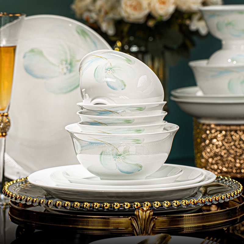 High-Temperature High-White Porcelain Tableware Set 2026 New Model Jingdezhen Ceramics for Home Use, High-Value Bowls and Plates for Moving into a New Home High-Temperature High-White Porcelain Tableware Set 2026 New Model Jingdezhen Ceramics for Home Use, High-Value Bowls and Plates for Moving into a New Home