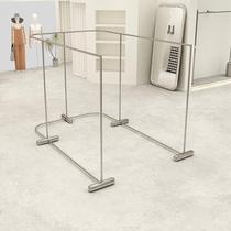 2024 new clothing store display rack stainless steel U-turn floor-standing corner hanger for boys and girls island clothing store clothing store