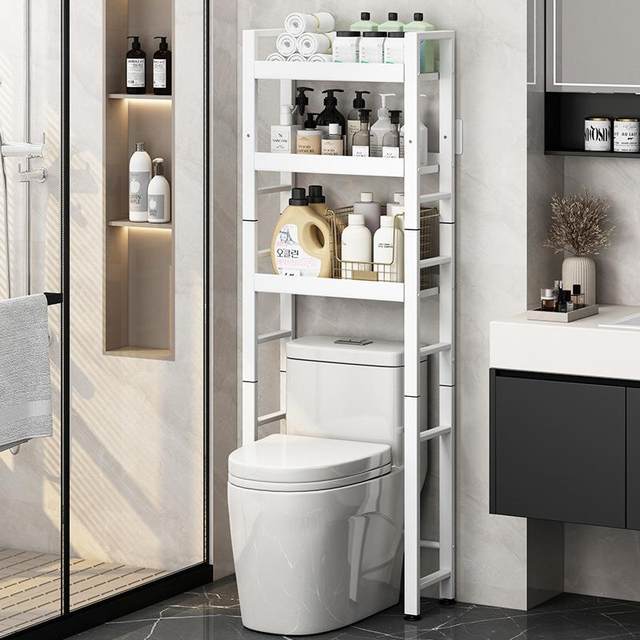 Bathroom toilet storage rack is floor-mounted multi-layer punch-free toilet multi-function toilet storage rack