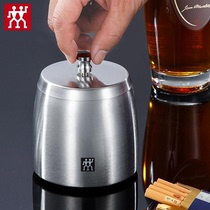 German Zwilling stainless steel ashtray with cover thickened creative cigarette cup Internet cafe anti-fly ash ashtray home